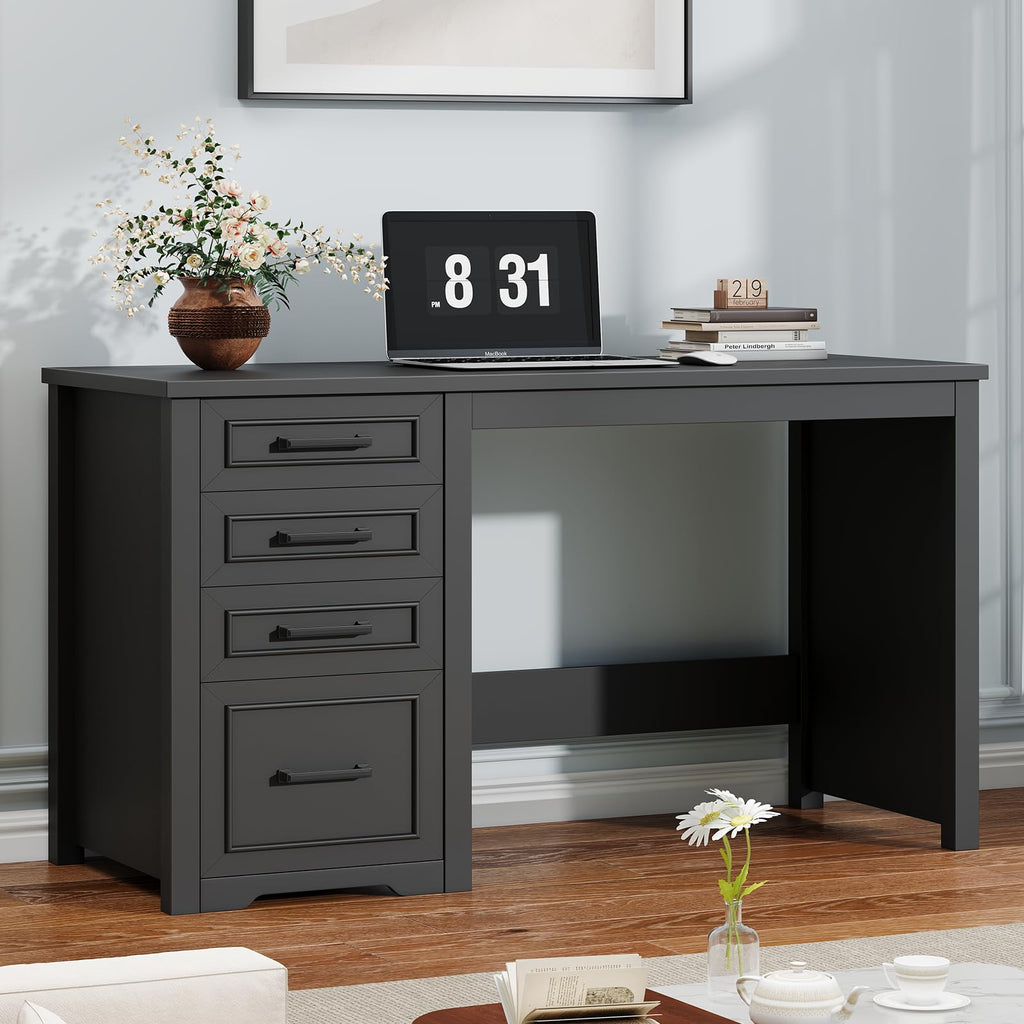 Black Executive Desk with File Drawer Q2763