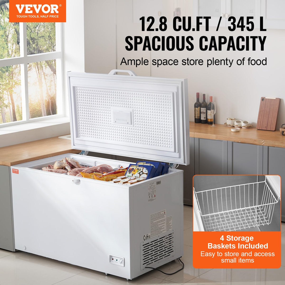 12.8 Cu.ft Chest Freezer with 4 Removable Baskets C139616