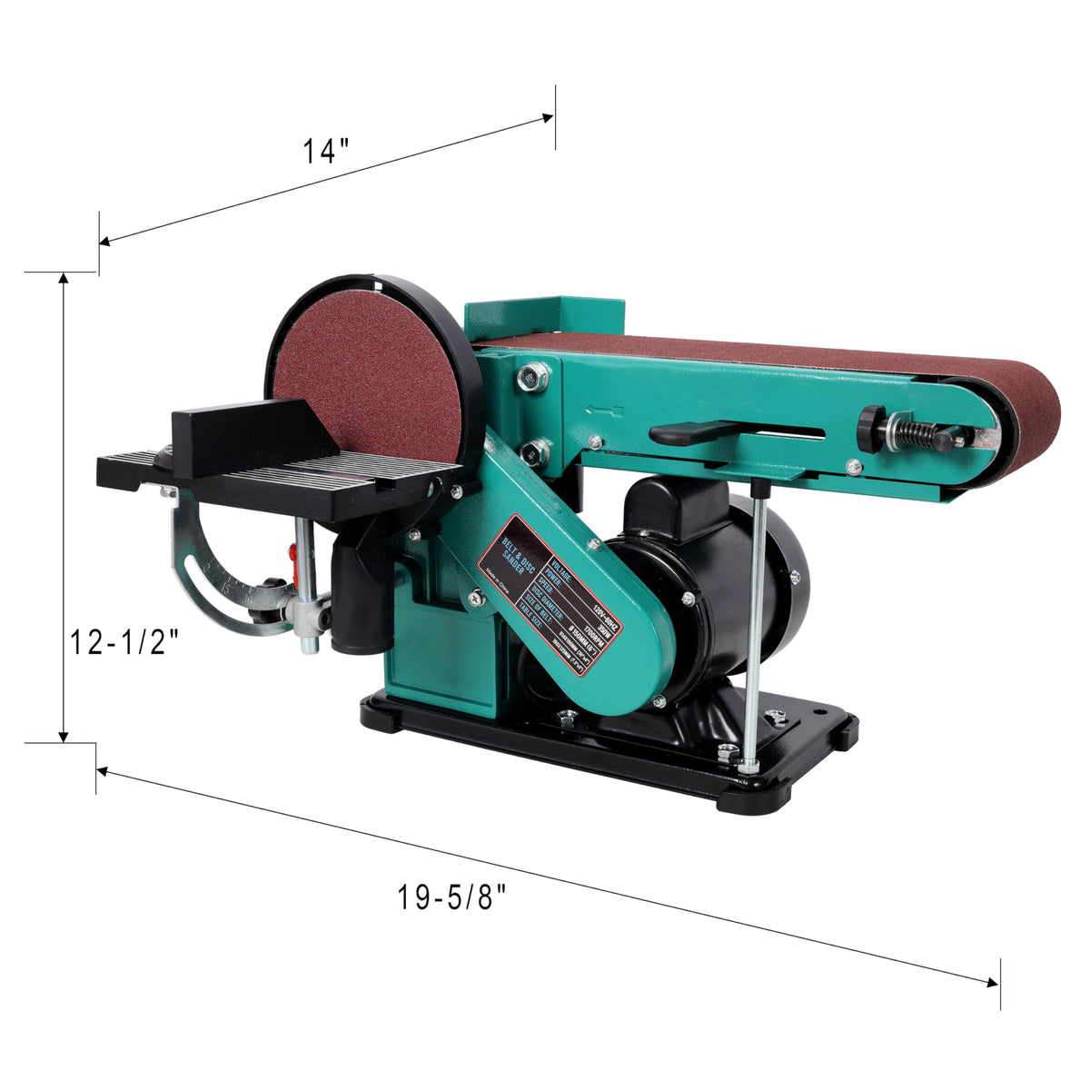 4 x 36 in. Belt Sander, 6" Disc Sander, 120V/60Hz Aluminum Worktable O90086