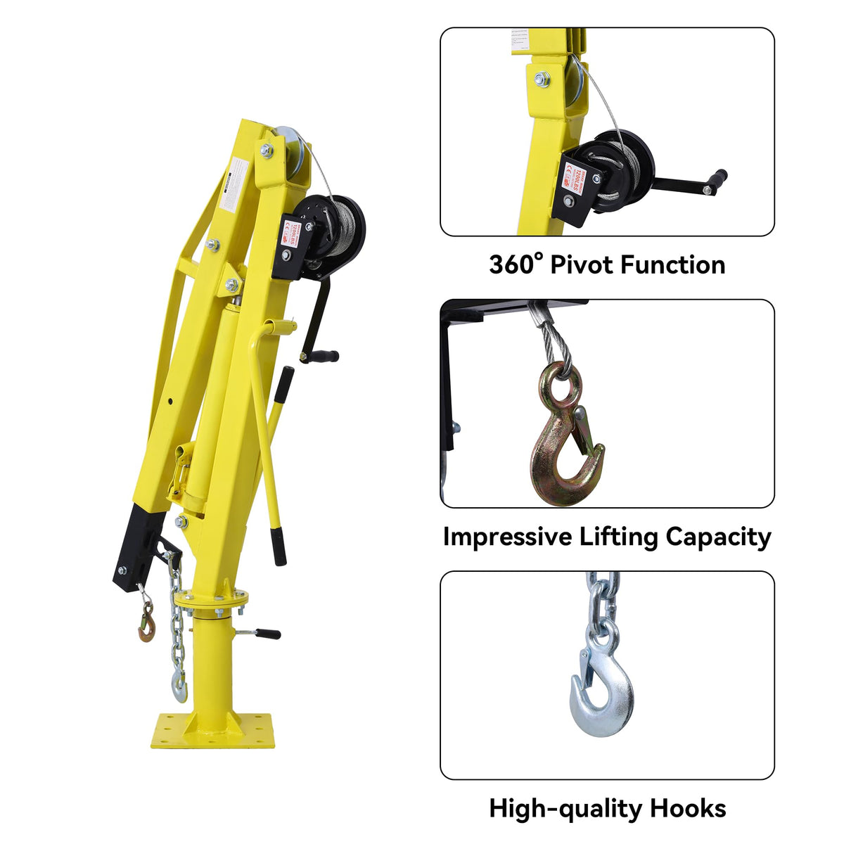 2000 lbs Folding Truck Crane with Hydraulic Winch S365