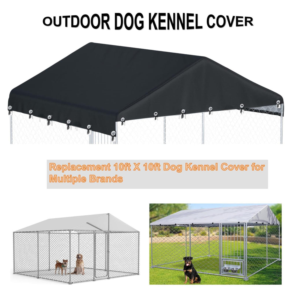 Black Outdoor Dog Kennel Cover 10'W x 10'L O613641