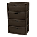 Dark Brown 4 Drawer Plastic Drawer Tower U72126