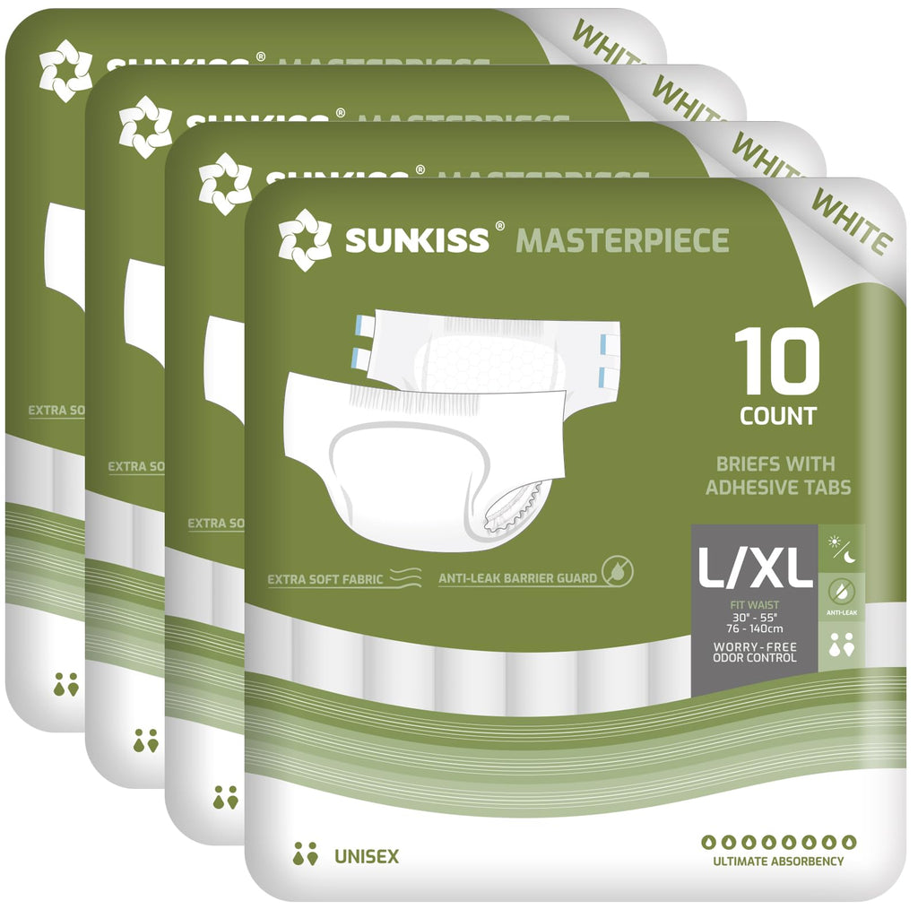 Adult Diapers with Tabs, L/XL, White, 40 Count U29193