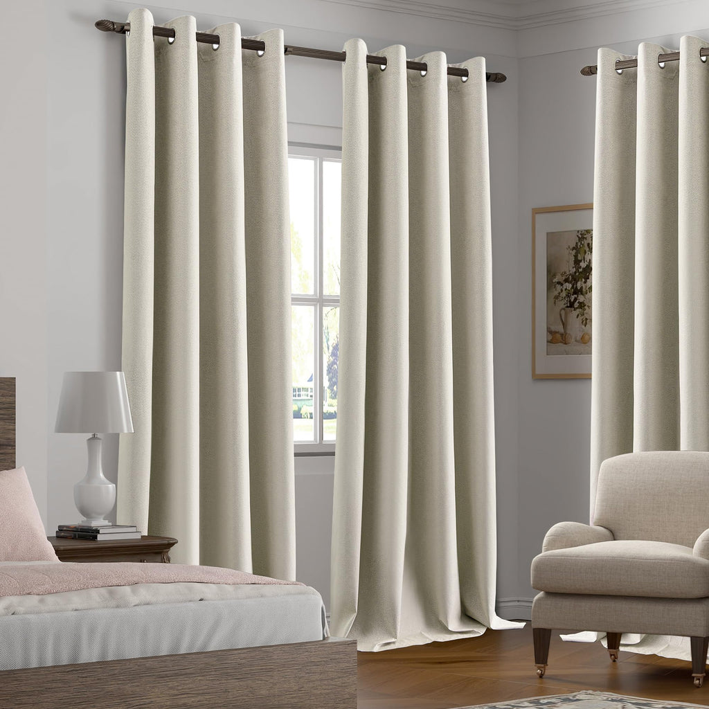 Blackout Linen Curtains 92 Inch 2 Panels B7977