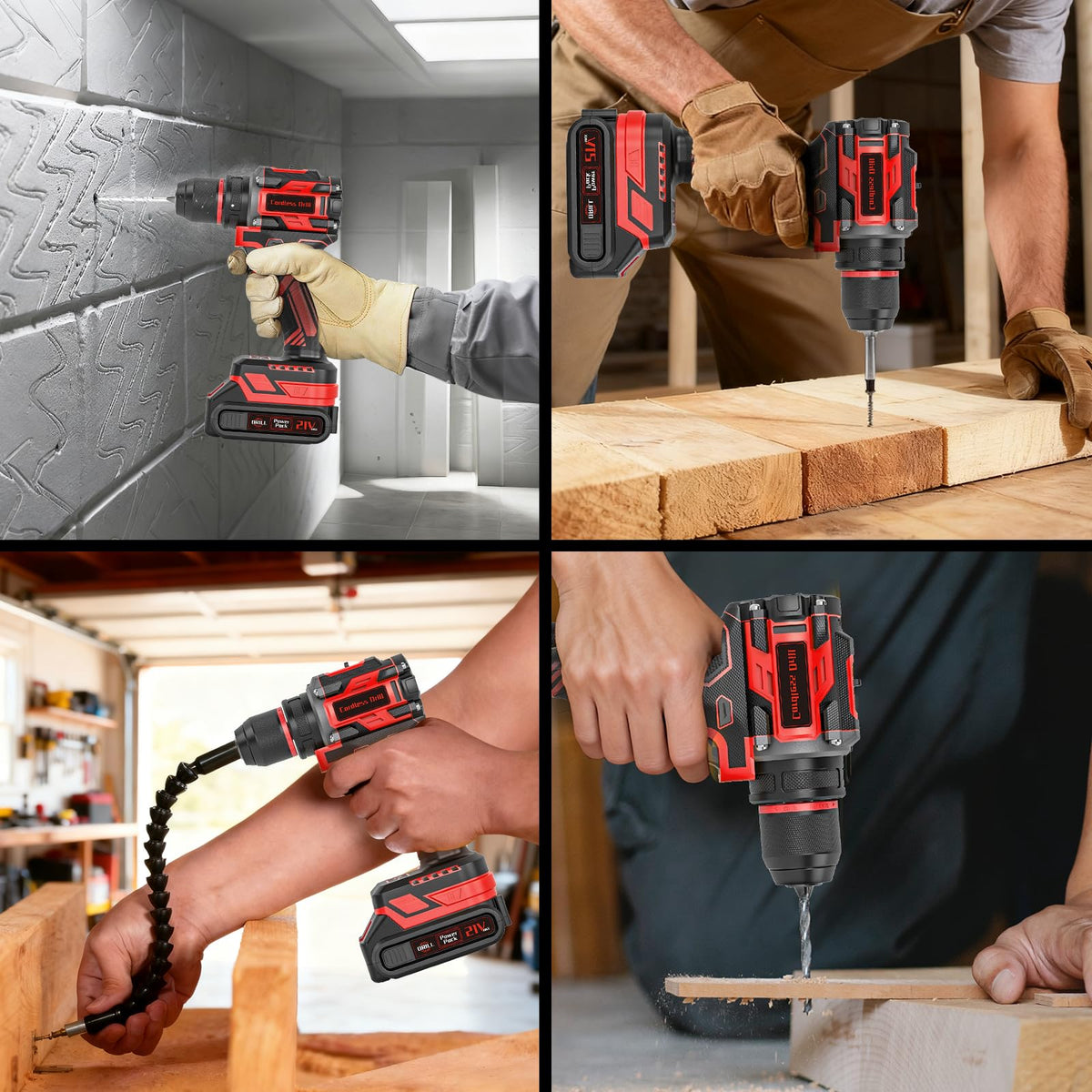 21V Brushless Cordless Drill with 2.0Ah Power Pack and Charger D11837