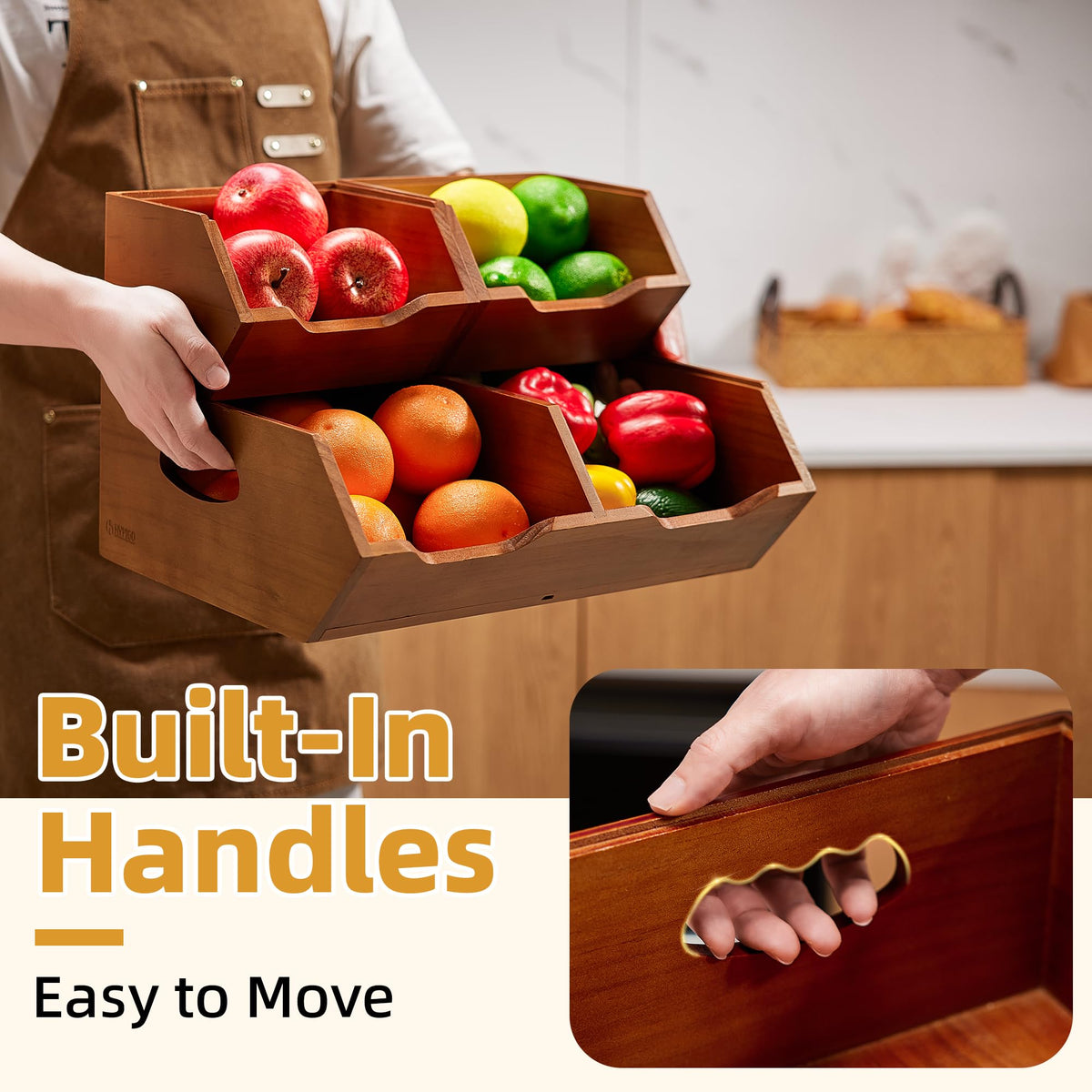 Wood 2-tier Stackable Pantry Organizer X461