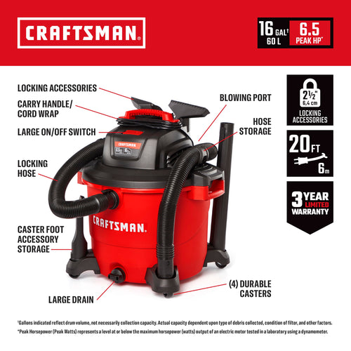 16 Gallon Wet Dry Shop Vacuum L403