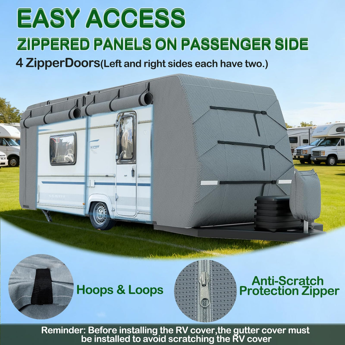 7 Layers Heavy Duty Travel Trailer RV Cover 16-18FT M998