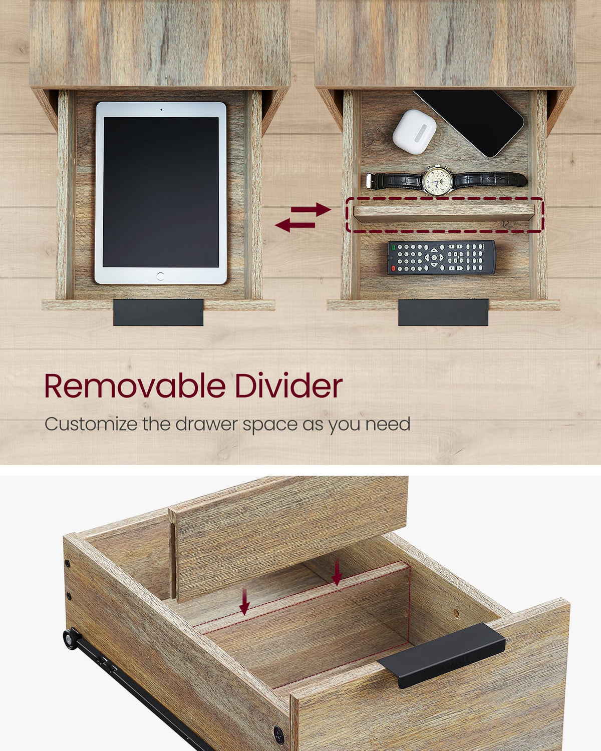 Side End Table with Charging Station N728663
