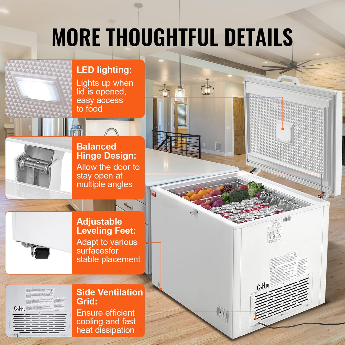 12.8 Cu.ft Chest Freezer with 4 Removable Baskets C139616