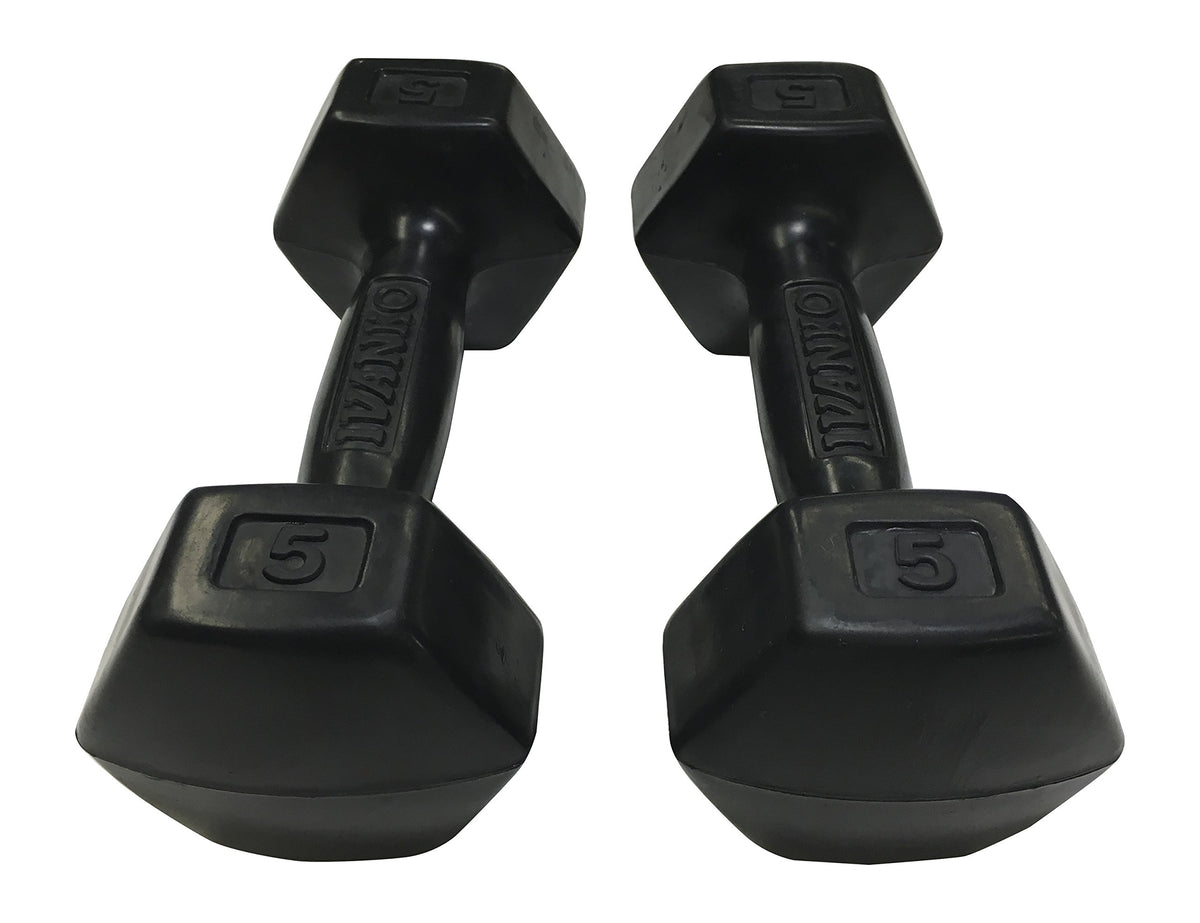 5 lbs Rubber Dumbbells Pair D224