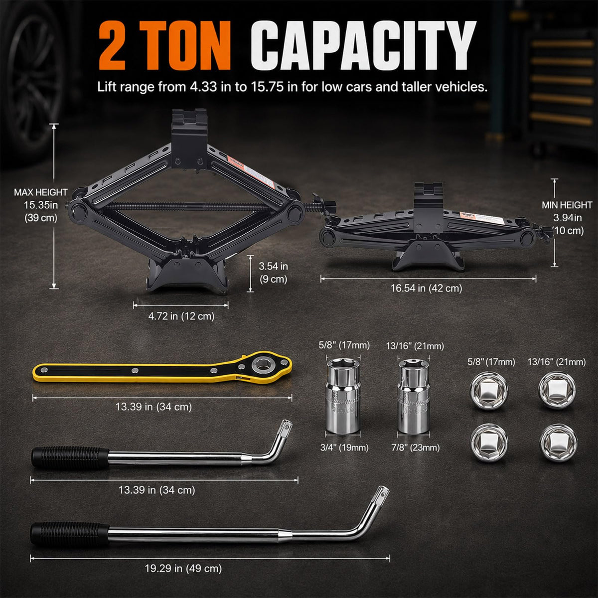 2 Ton Scissor Jack Kit with Lug Wrench S67394