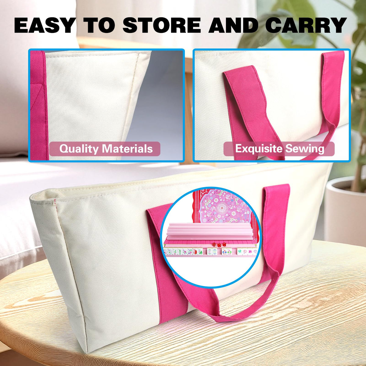 Acrylic 160 Tiles Mahjong Game Set with Carrying Bag N248