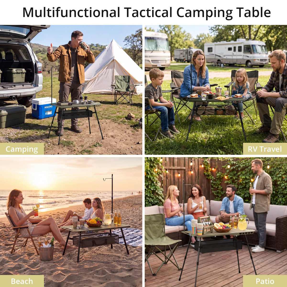 Adjustable Aluminum Folding Camping Table A441027