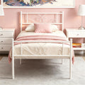 White Metal Twin Size Bed Frame with Headboard W11828