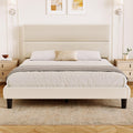 Queen Size Velvet Upholstered Platform Bed Frame R619