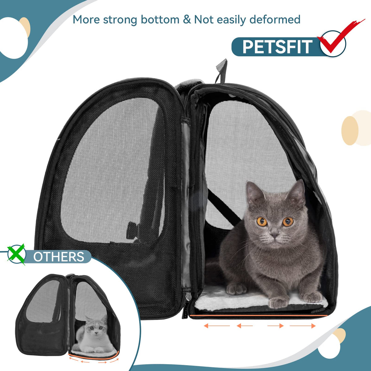 Dog Backpack Carrier with Fleece Mat F40151