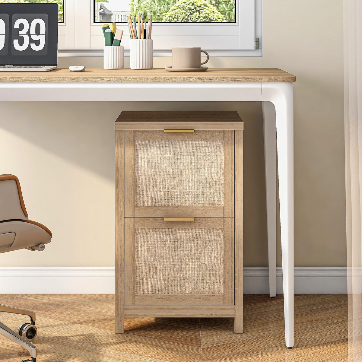 2-Drawer Rattan File Cabinet X7842