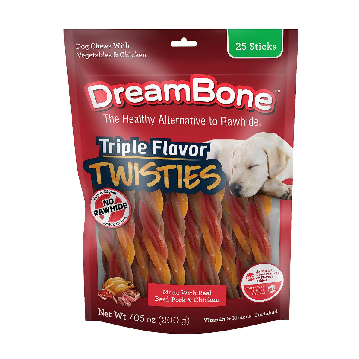 Rawhide-Free Dog Treats with Real Protein, 25 Count V837022