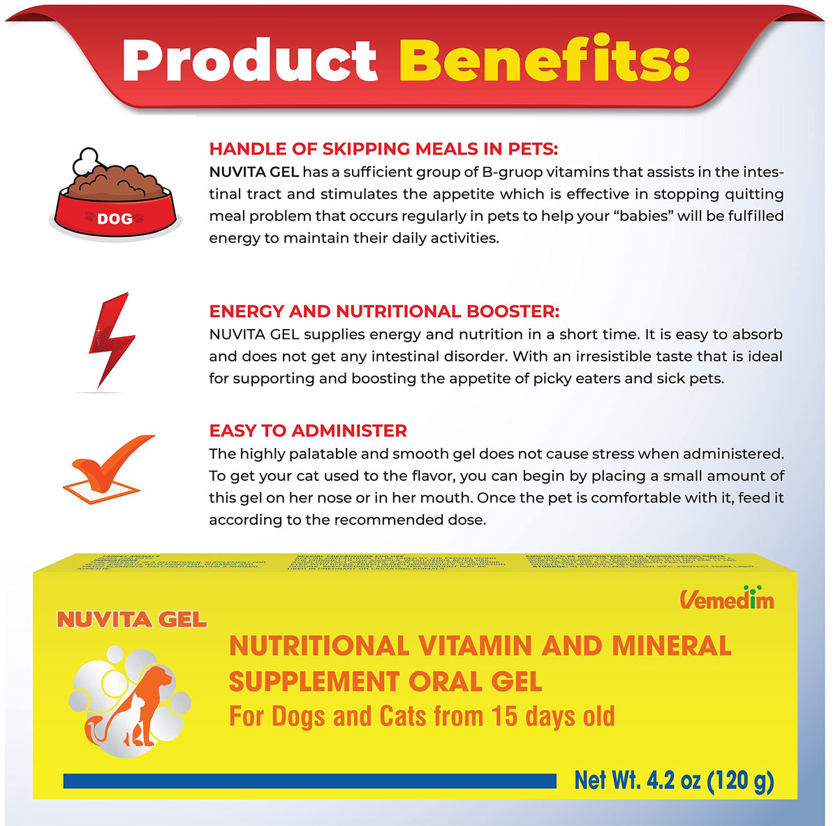 Nutritional Vitamin Gel for Dogs and Cats 4.2 oz E583400