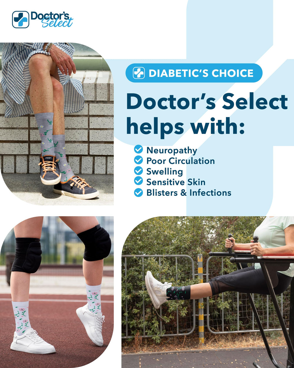 Moisture-Wicking Diabetic Socks 6 Pairs J139