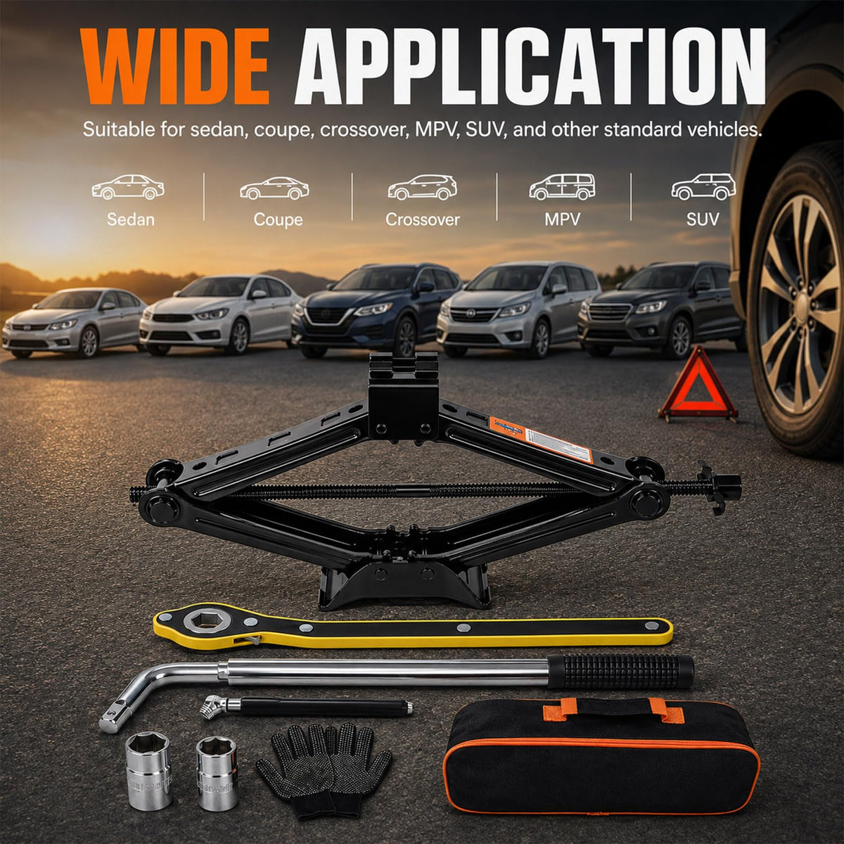 2 Ton Scissor Jack Kit with Lug Wrench S67394
