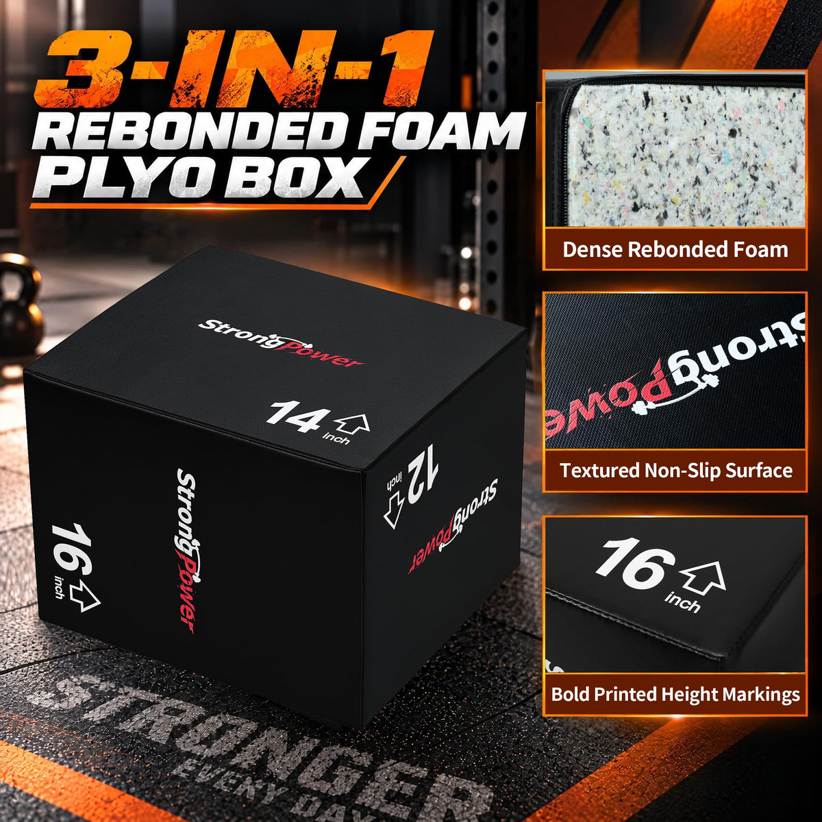 3-in-1 Foam Plyometric Jump Box P271859