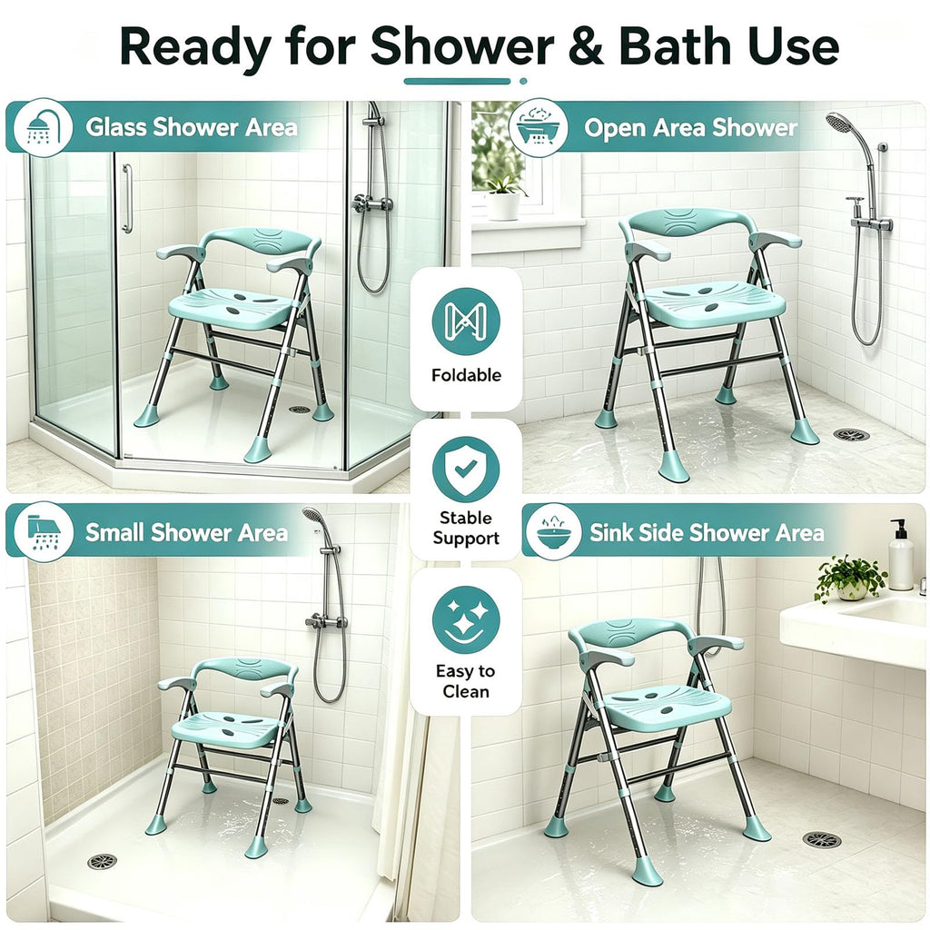 Heavy Duty Shower Chair with Arms and Back S1543