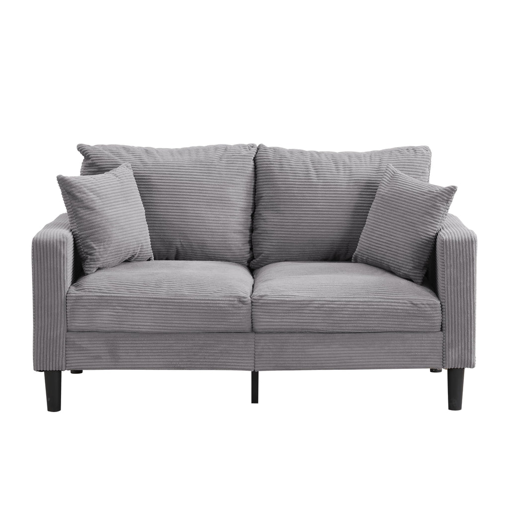 Light Gray 2-Seater Upholstered Loveseat Sofa C335