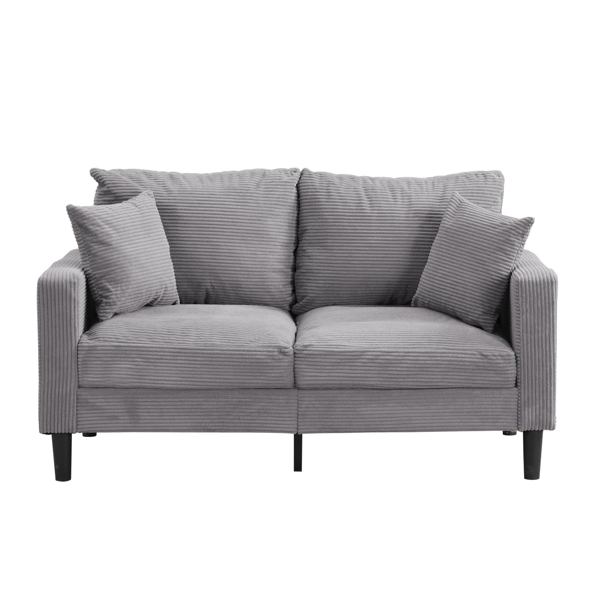 Light Gray 2-Seater Upholstered Loveseat Sofa C335