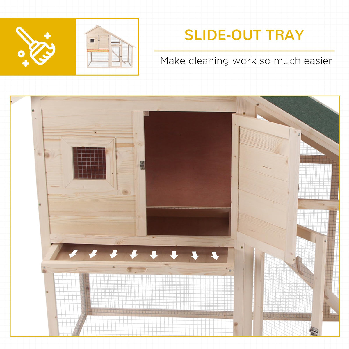 55" 2-Tier Wooden Rabbit Hutch with Ramp F9180