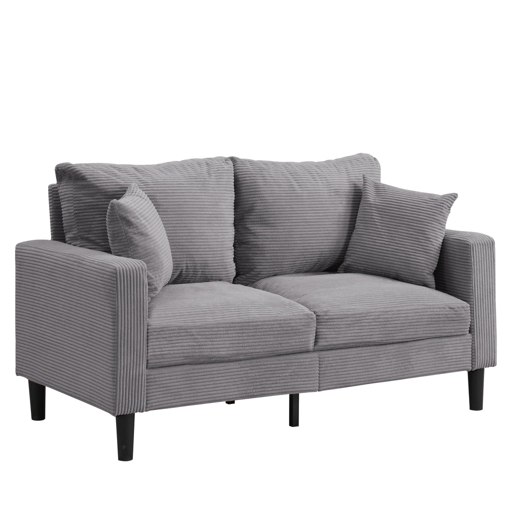Light Gray 2-Seater Upholstered Loveseat Sofa C335