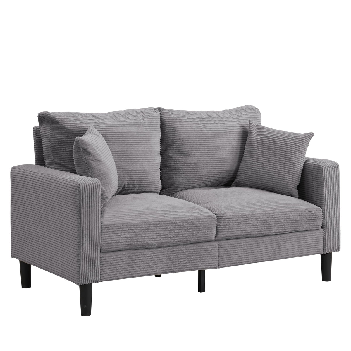 Light Gray 2-Seater Upholstered Loveseat Sofa C335