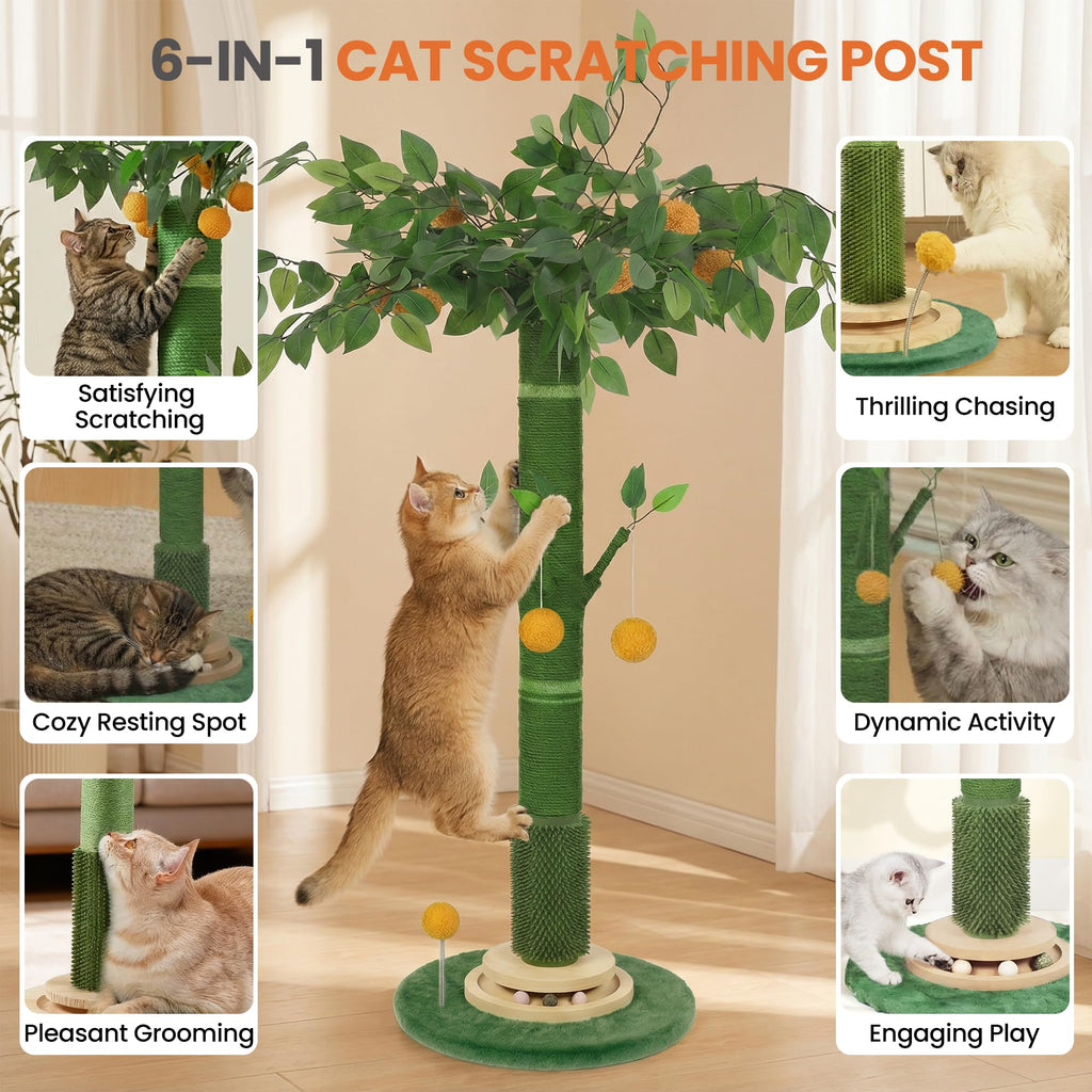 46" Extra Tall Sisal Rope Cat Scratching Post U96184