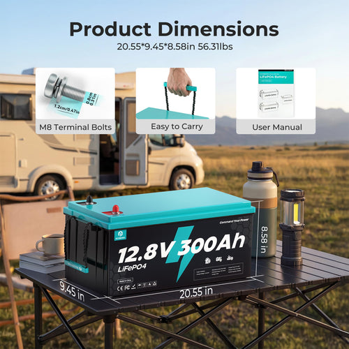 12V 300Ah LiFePO4 Deep Cycle Lithium Battery O656056