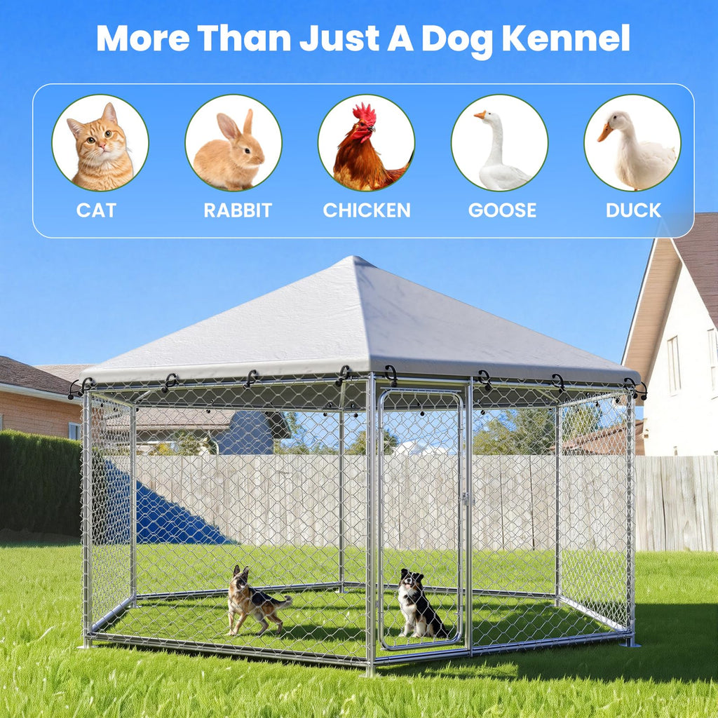 12.5x12.5 ft Outdoor Dog Kennel with Roof G4278