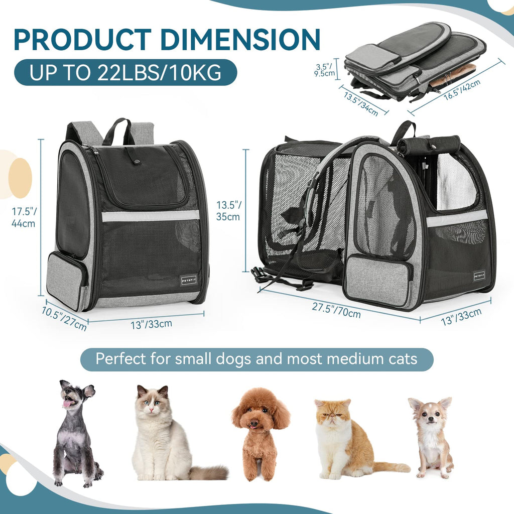 Dog Backpack Carrier with Fleece Mat F40151