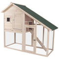 55" 2-Tier Wooden Rabbit Hutch with Ramp F9180