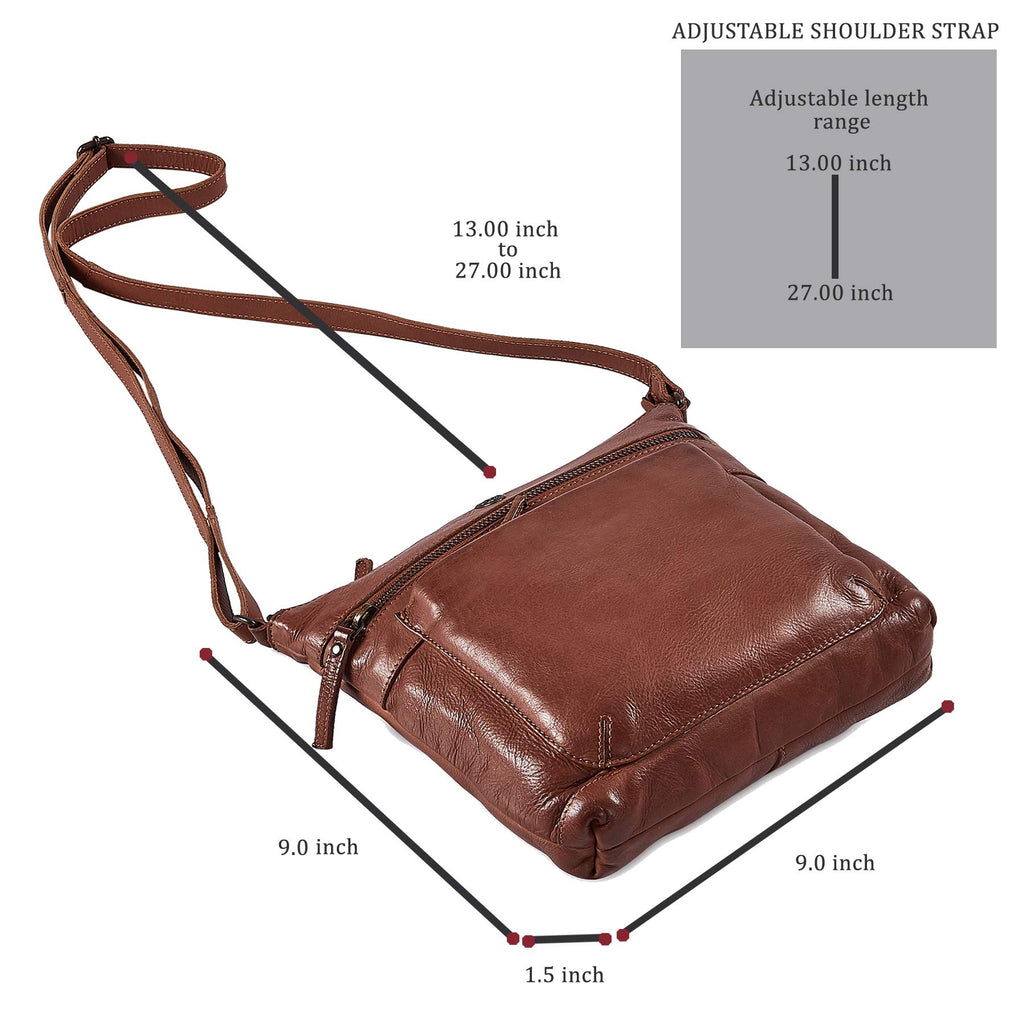 Small Genuine Leather Crossbody Bag with Adjustable Strap G2275