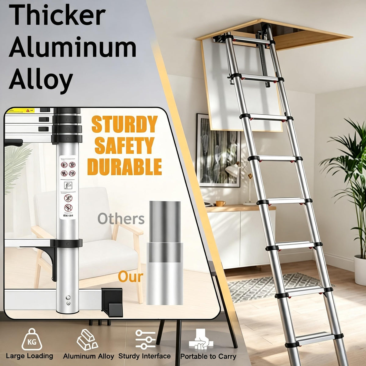 20.5FT Aluminum Telescoping Ladder V735