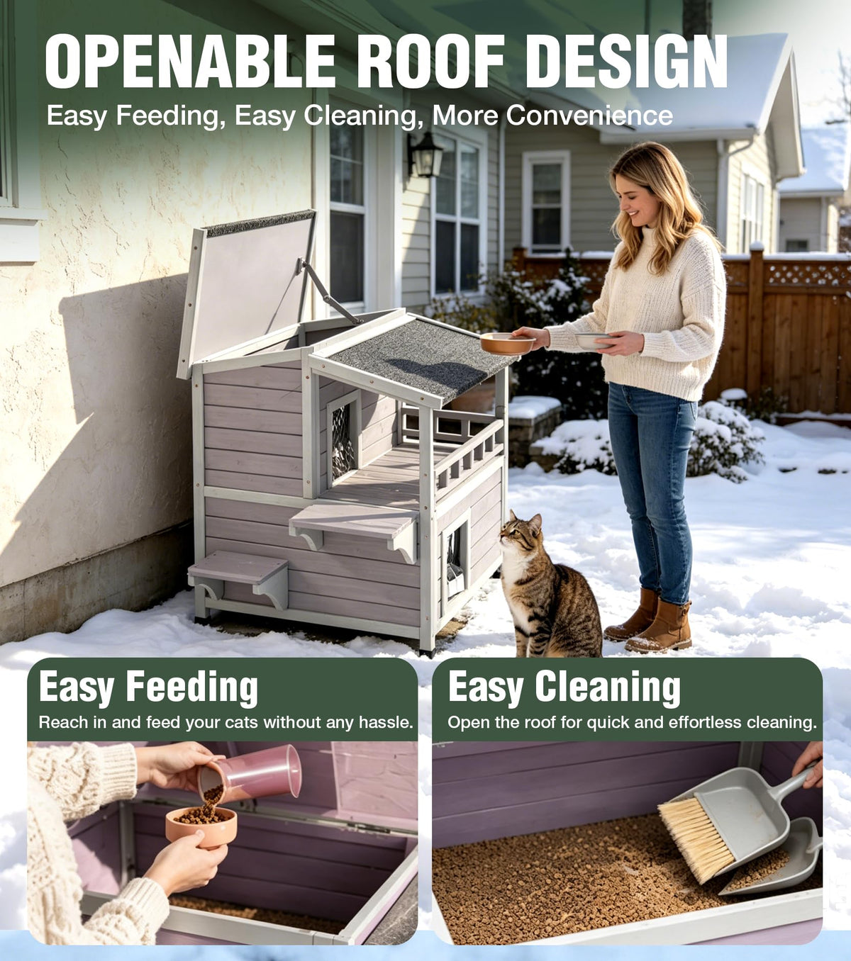 Large 2 Story Heated Cat House W838731