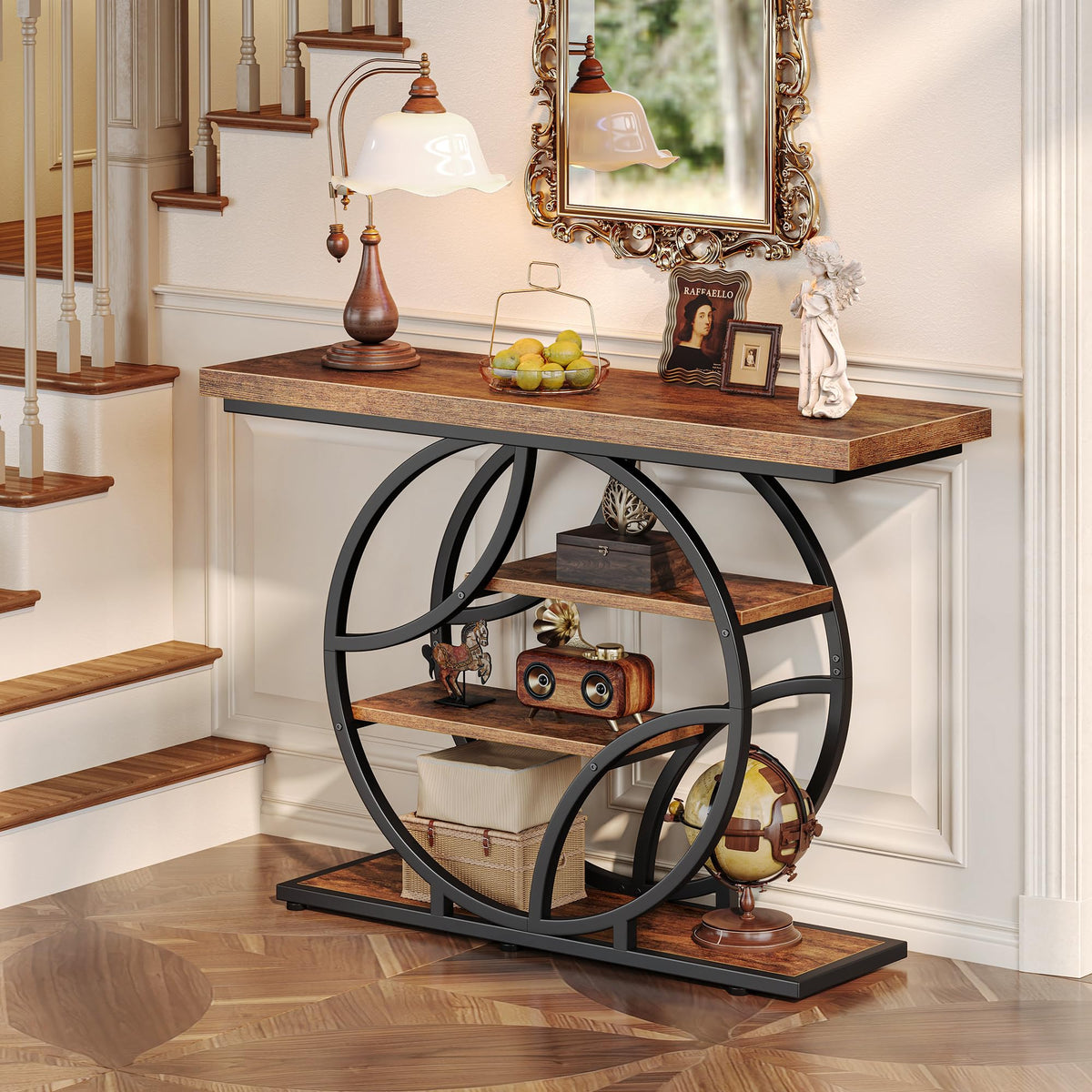 41.3 Inch Entryway Table with Curved Metal Frame O5524