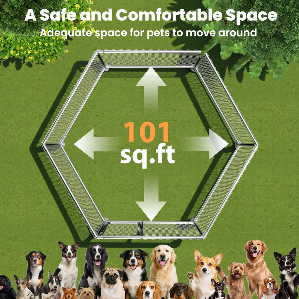 12.5x12.5 ft Outdoor Dog Kennel with Roof G4278