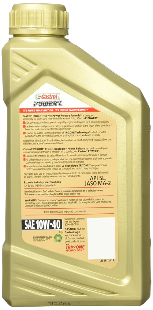 10W-40 Full Synthetic Motorcycle Oil P539