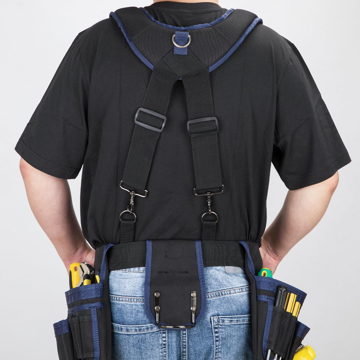 Adjustable Tool Belt with Magnetic Wristband and Pouch Pocket Q52638
