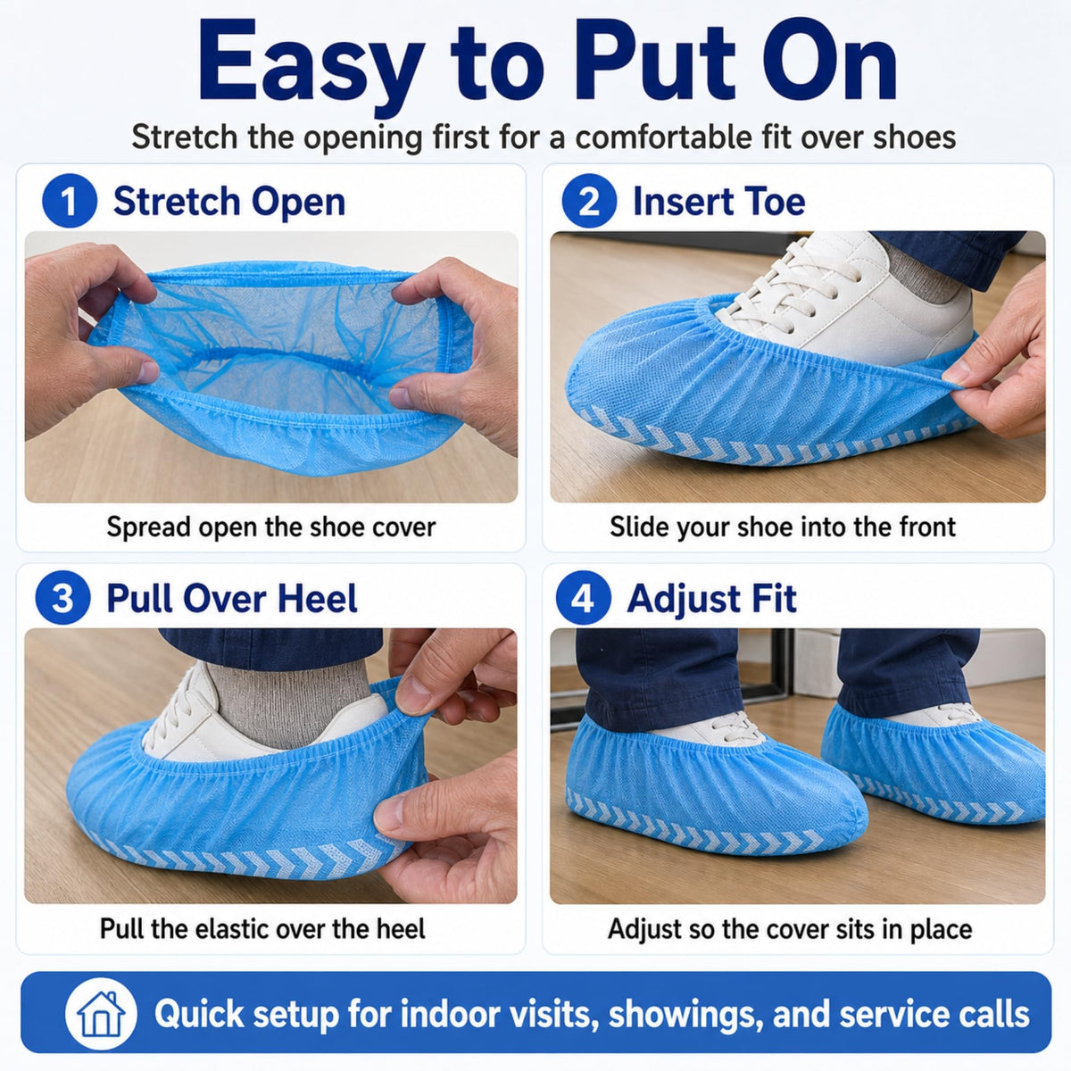 Blue Disposable Shoe Covers 100 Pack XL G1371