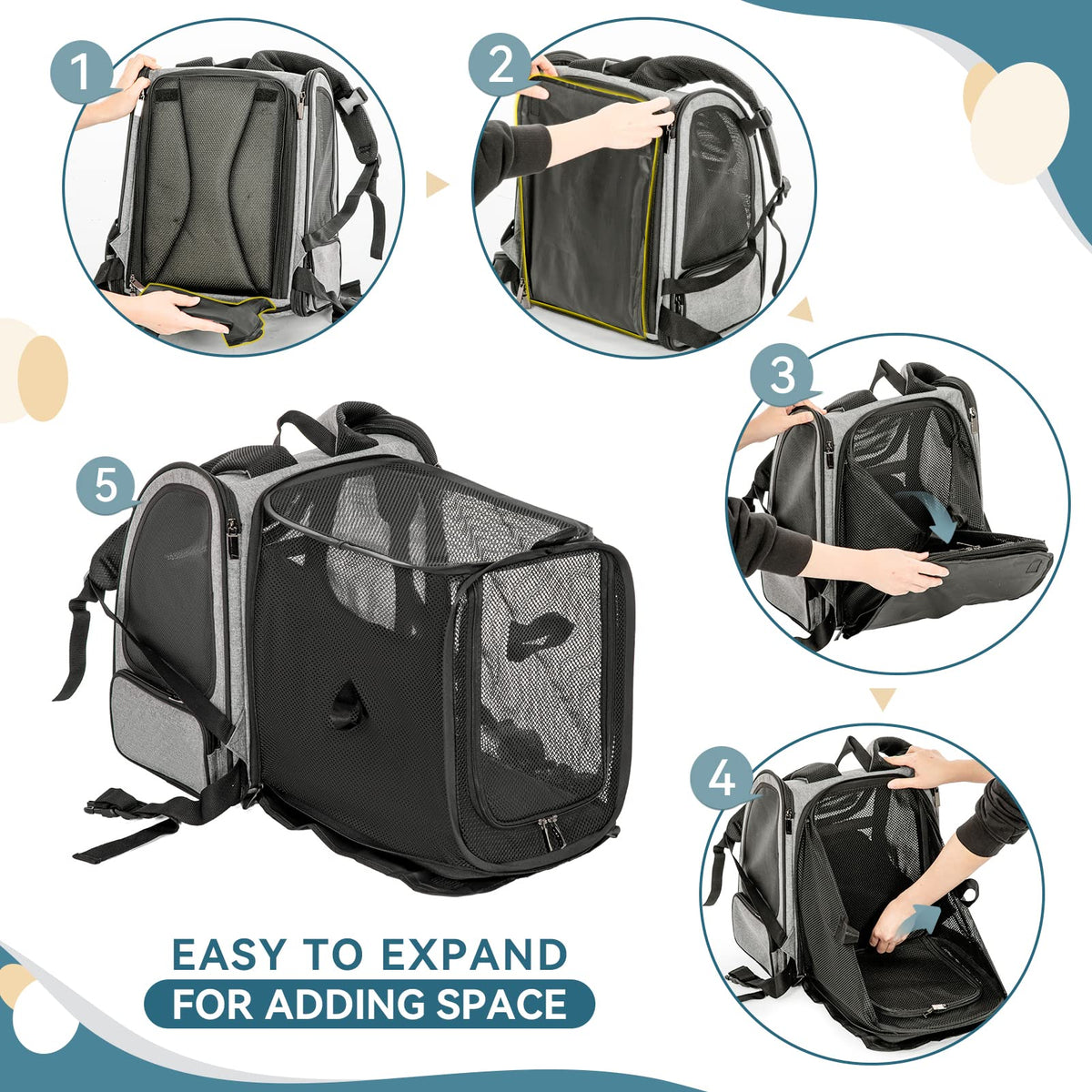 Dog Backpack Carrier with Fleece Mat F40151