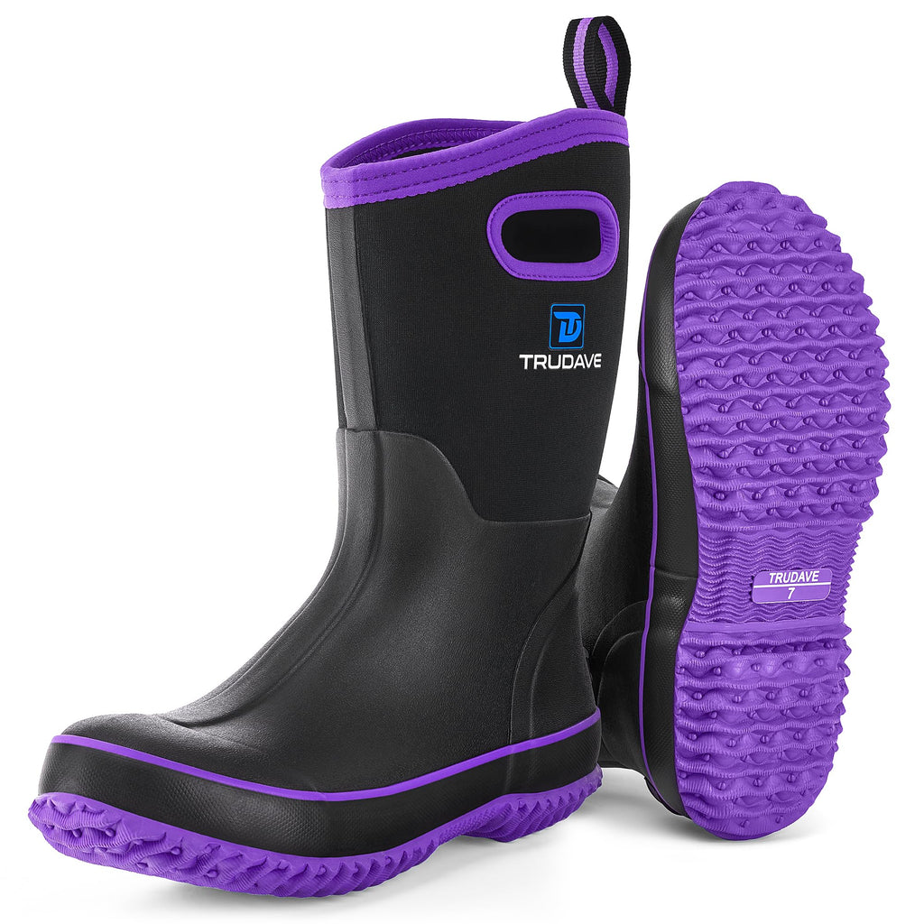 Mid Calf Waterproof Neoprene Insulated Rubber Boots H82543