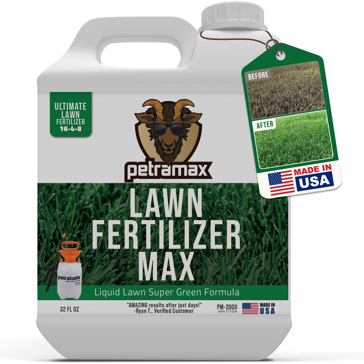 Liquid Lawn Fertilizer Concentrate 16-4-8 32 oz H87582