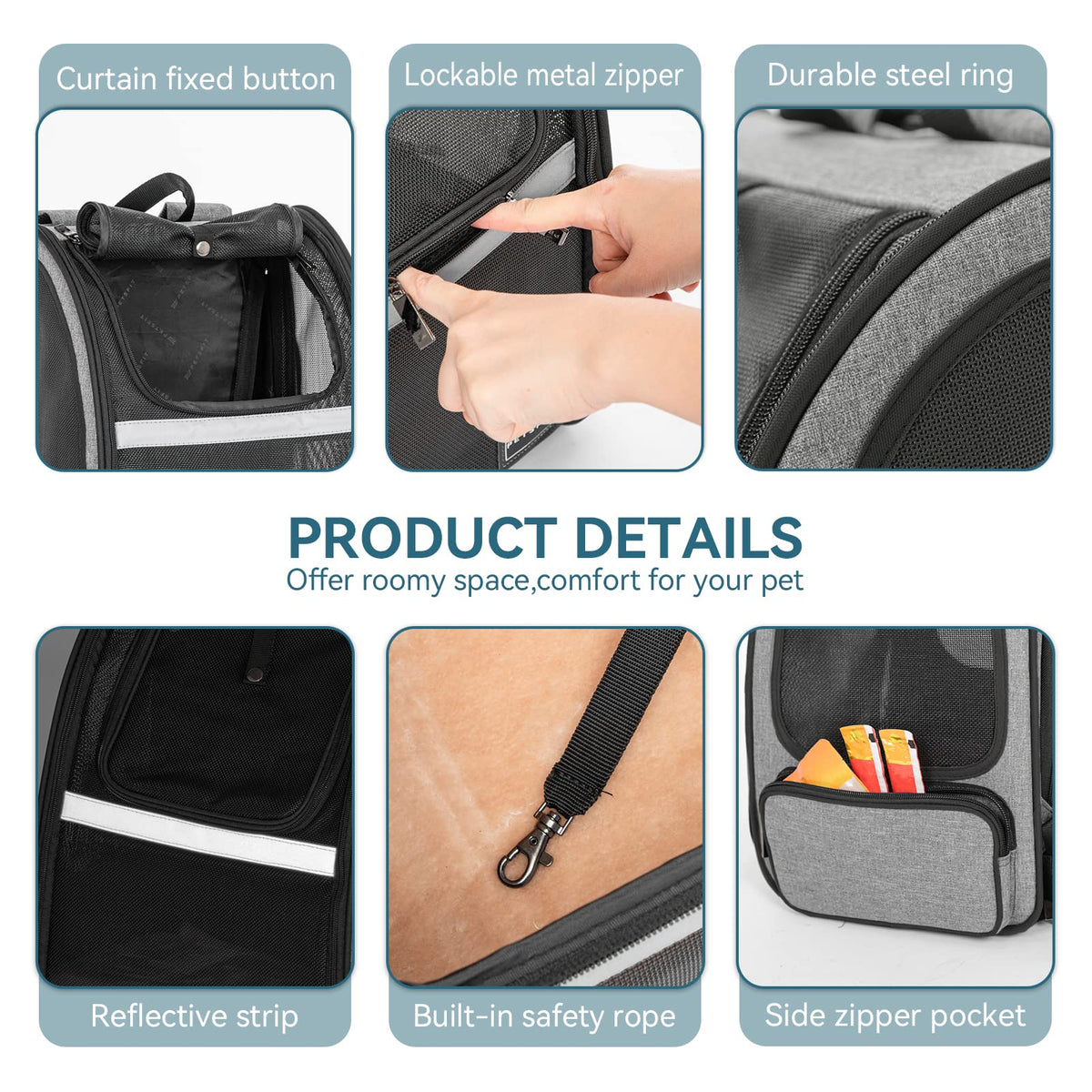 Dog Backpack Carrier with Fleece Mat F40151